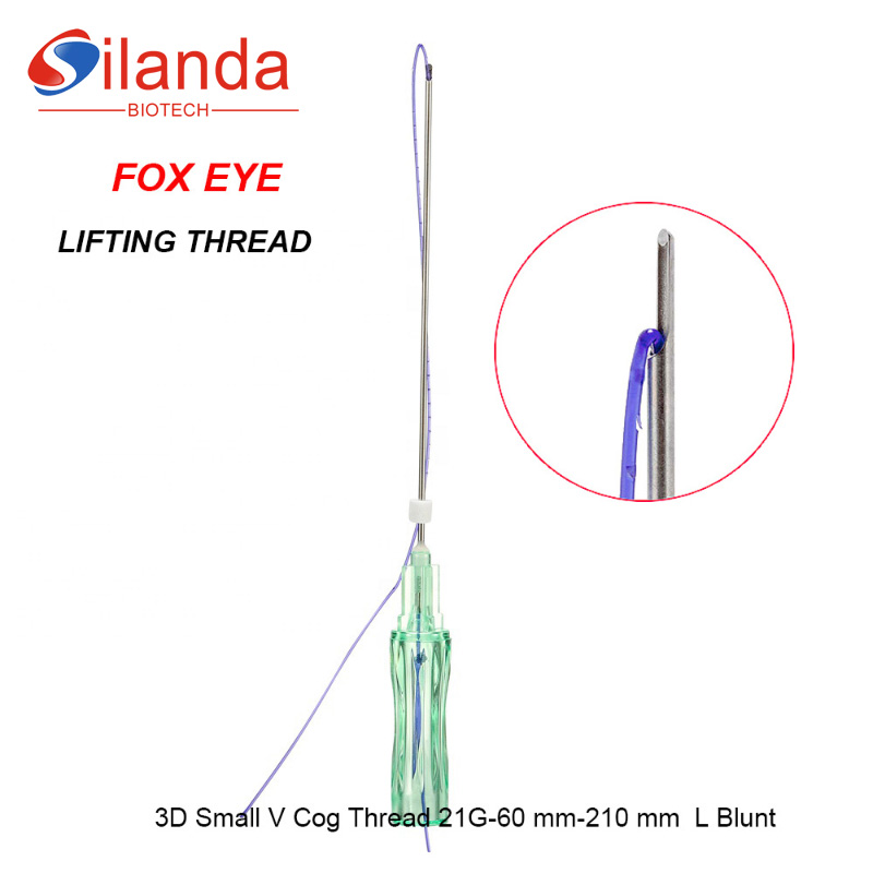 Dermabelle Lift PDO Thread 3D Gog Small V 21G 60mm Korean Lifting Threads for Fox Eye or Cat Eyes Raising the Eyebrows 20 Pcs
